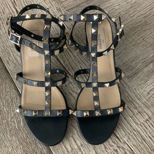 Valentino rockstud sandal block heel 38